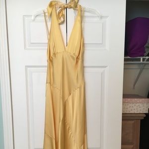 Silk cocktail halter dress
